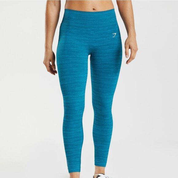 Gymshark Adapt Marl Seamless Leggings SizeXS Atlantic Blue/Shark Blue NWT in pkg - Picture 1 of 8
